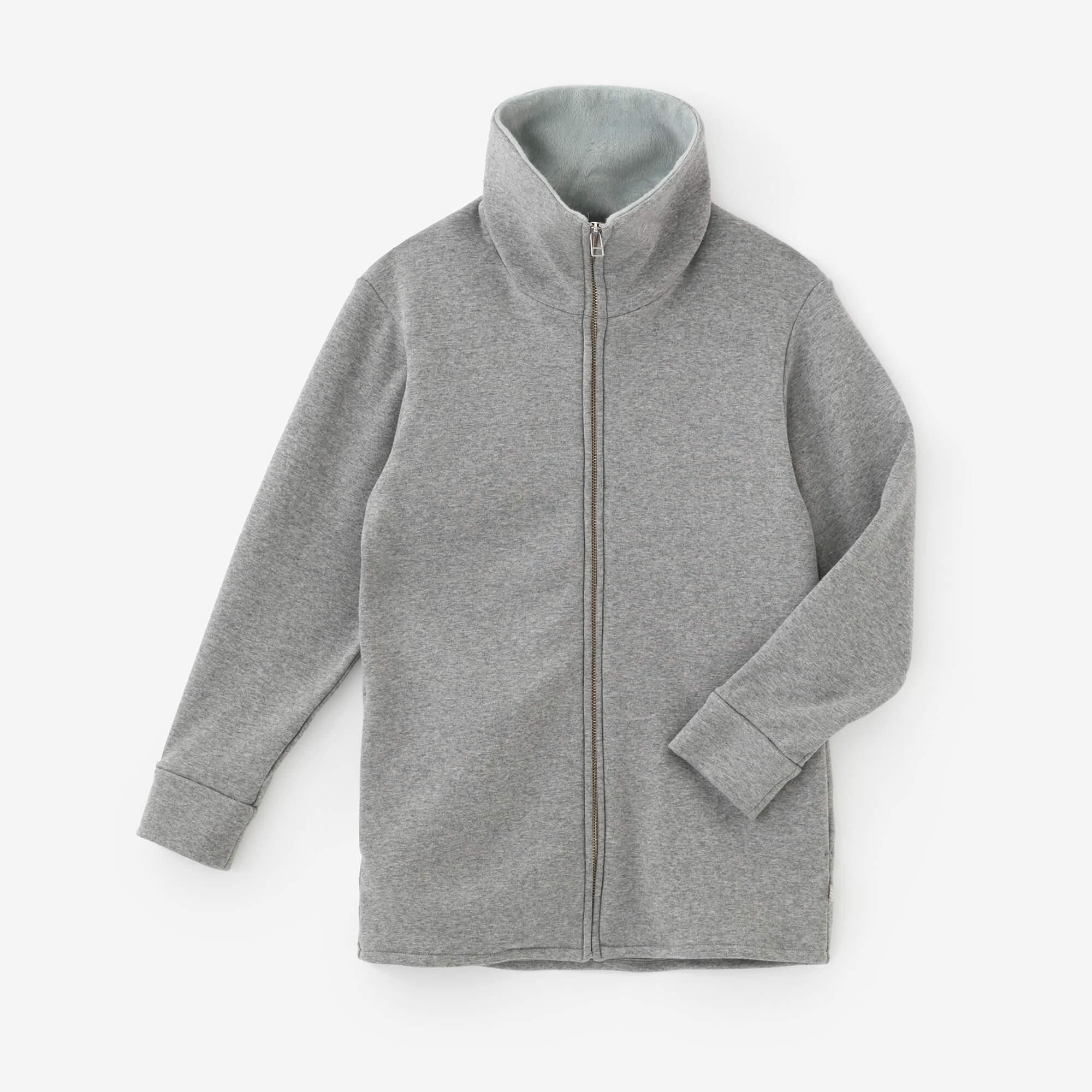 【net limited】Boa Lining Knit High-neck Blouson / Grey x SO-SU-U