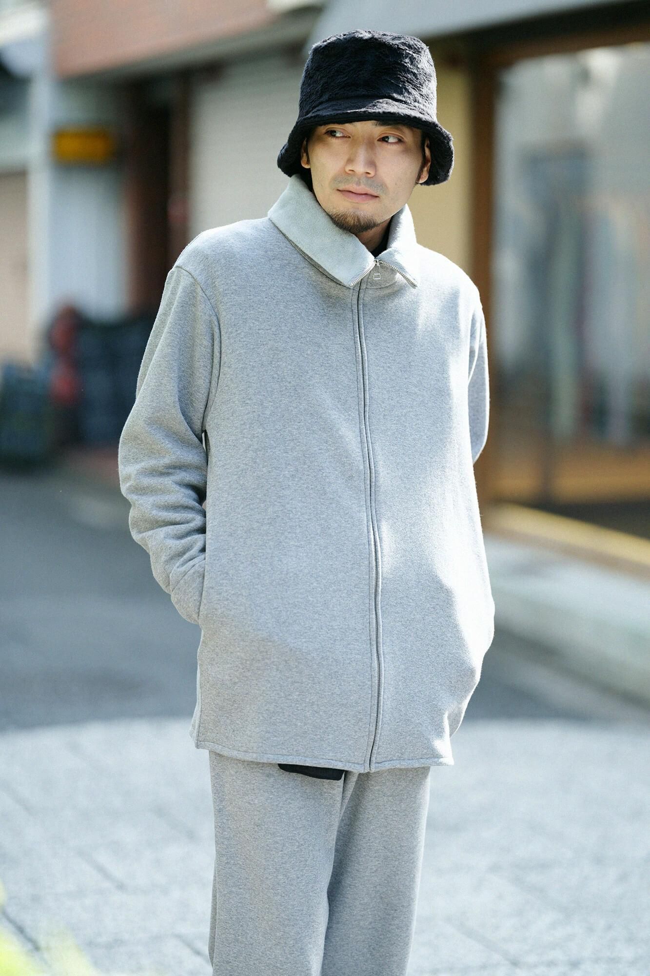 【net limited】Boa Lining Knit High-neck Blouson / Grey x SO-SU-U