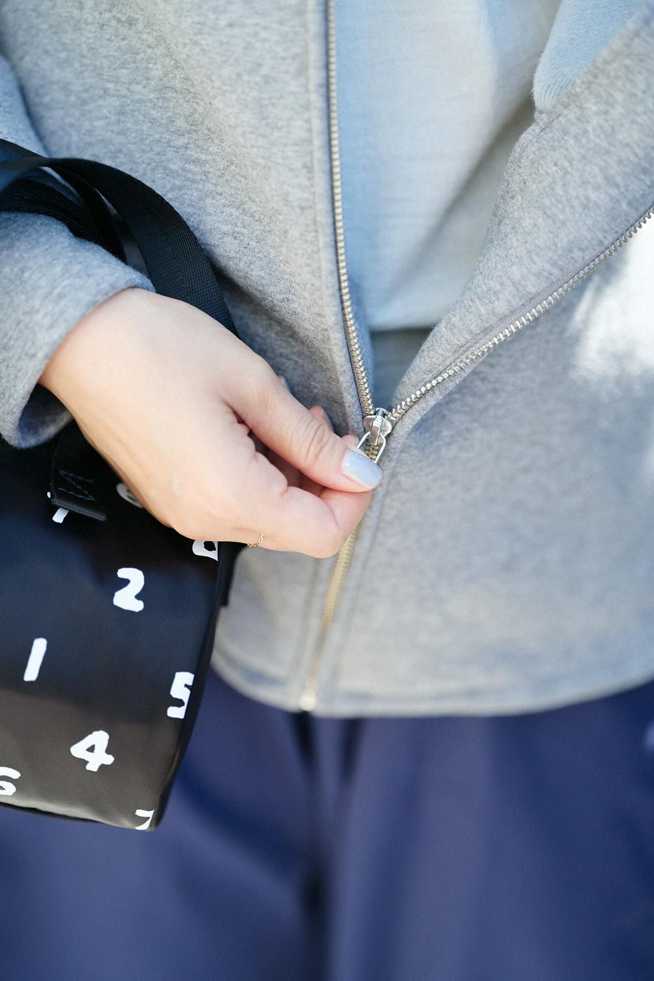 【net limited】Boa Lining Knit High-neck Blouson / Grey x SO-SU-U