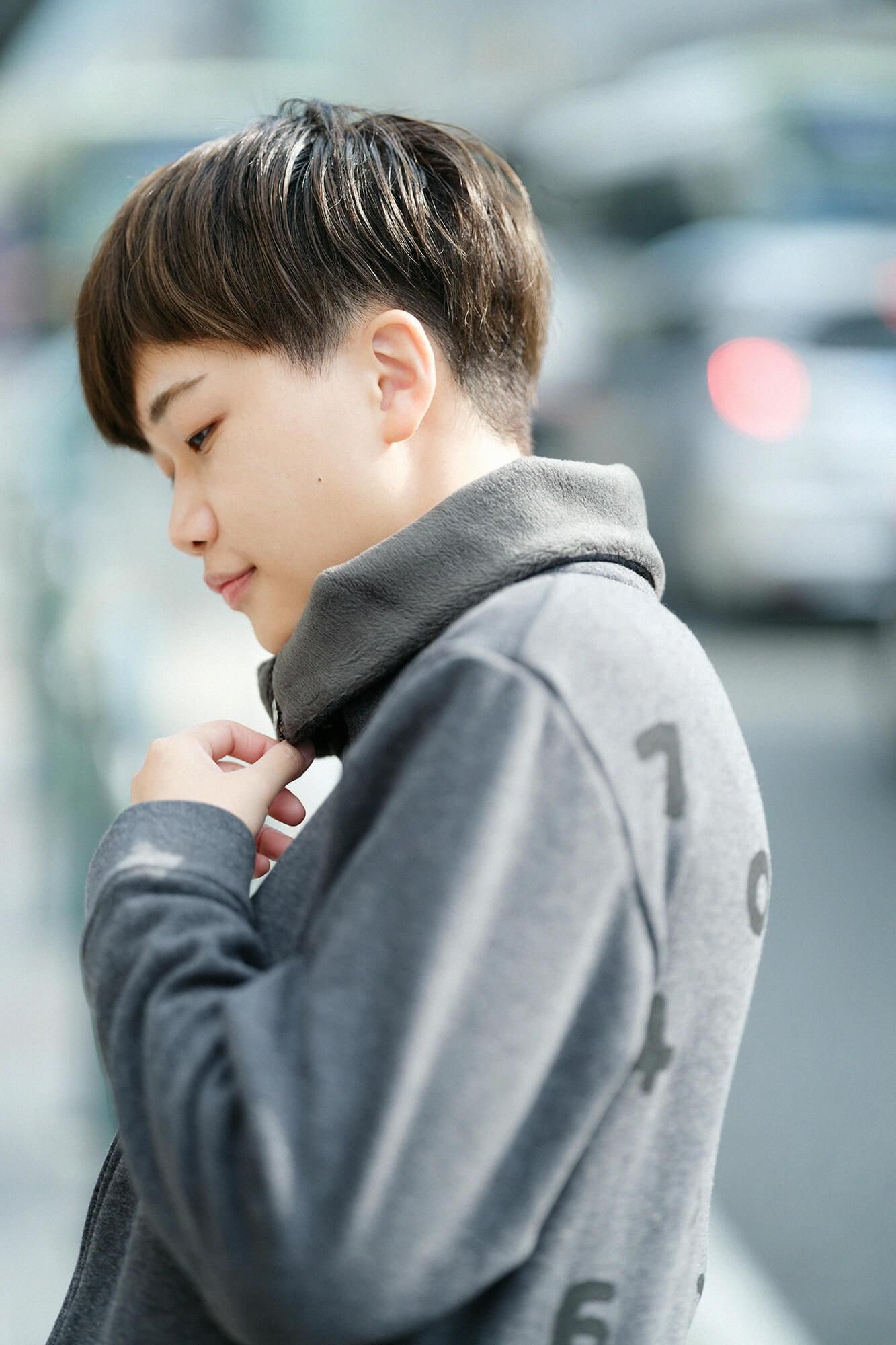 【官網限定】內仿毛針織立領外套/深灰× SO-SU-U十數