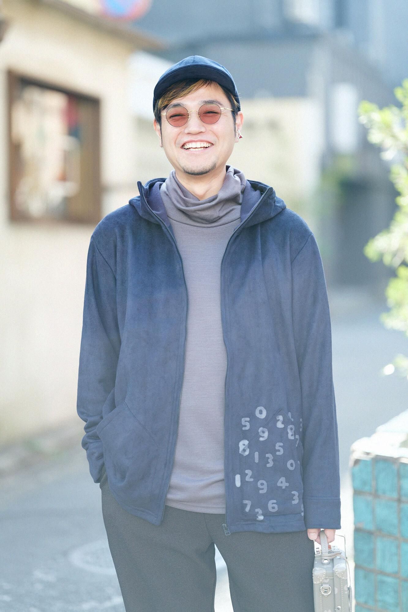 內抓毛仿麂皮 連帽外套/暗藍色