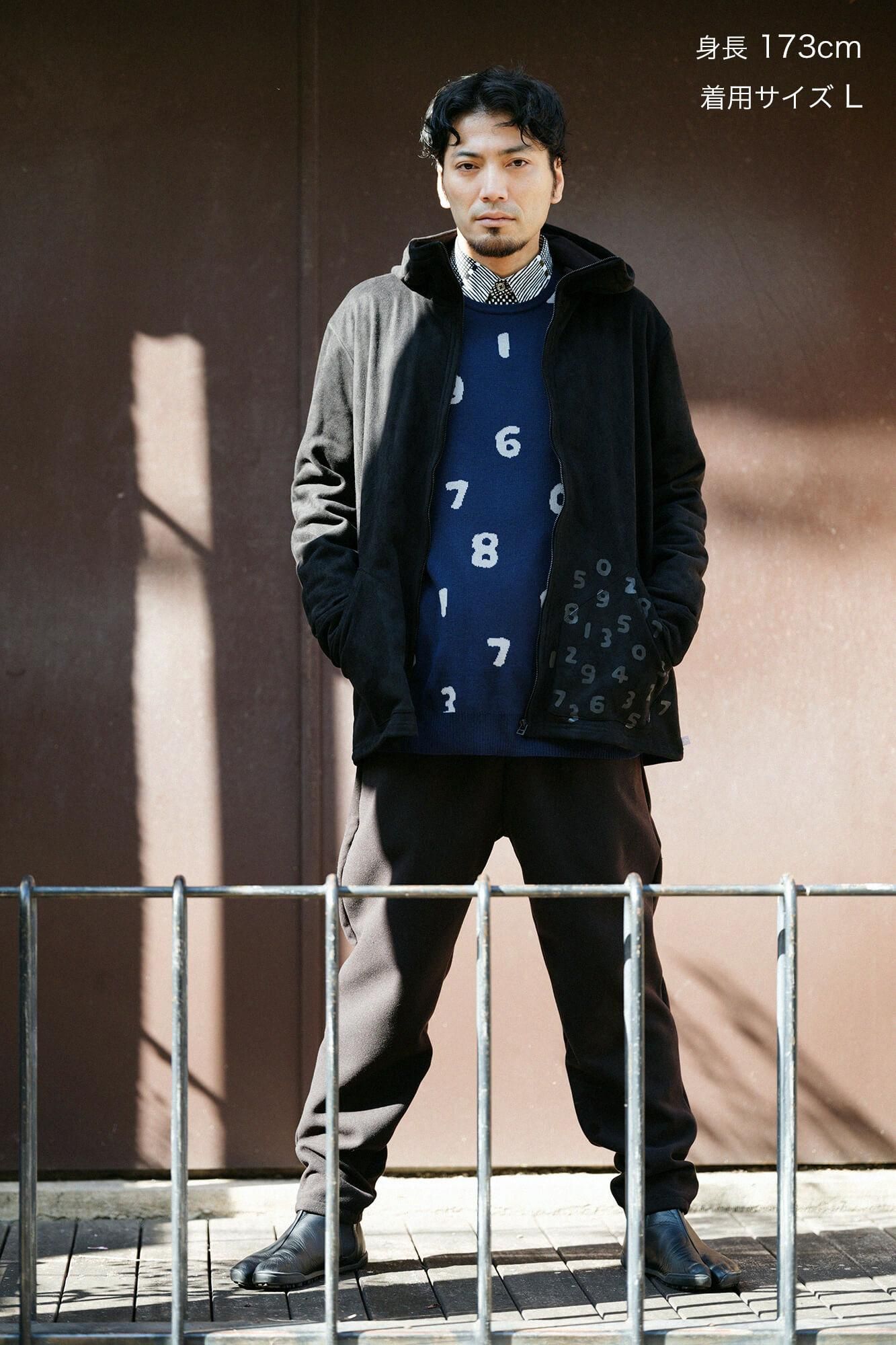 【online한정】우라케페이크 누벅 후드/검은색