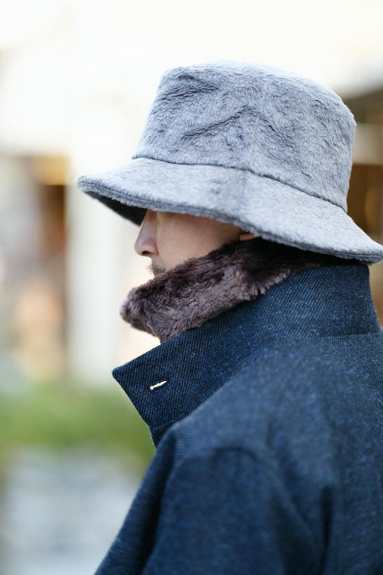 【預購】仿毛漁夫帽/深鉛色×SO-SU-U十數 昆(※預計於12月9日左右發貨)