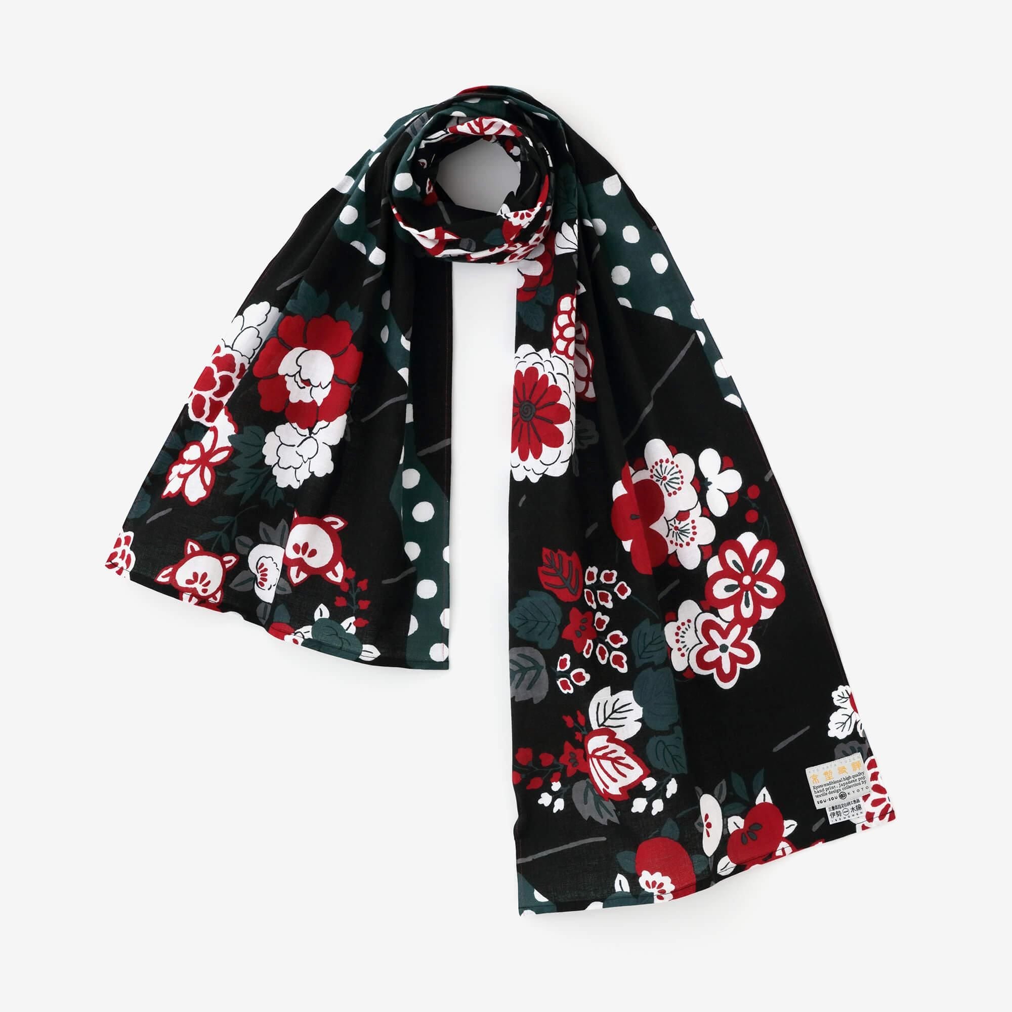 伊勢木棉圍巾/折扇 紅燈籠2