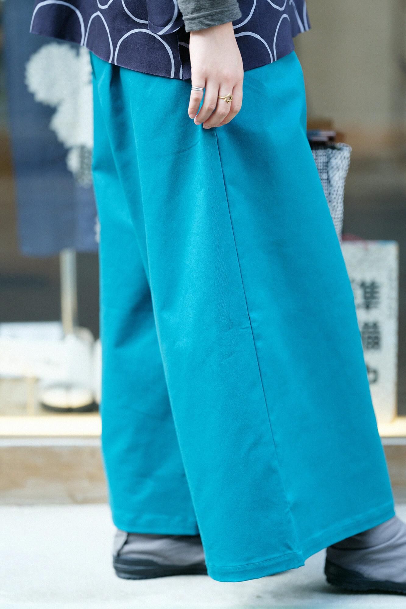 纯斜纹编织 Hironari Monpe/孔雀绿