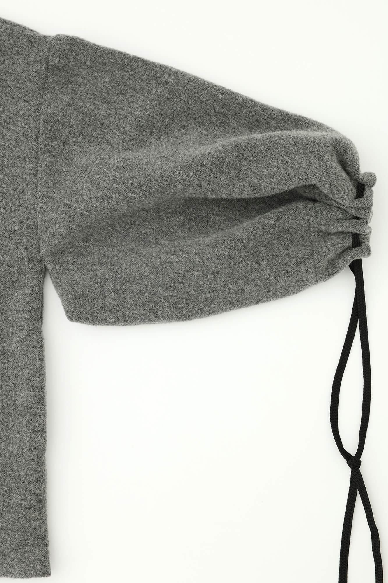 【官網限定】羊駝混紡 梳毛 伯爵外套 宮中袖 附裡襯/灰色