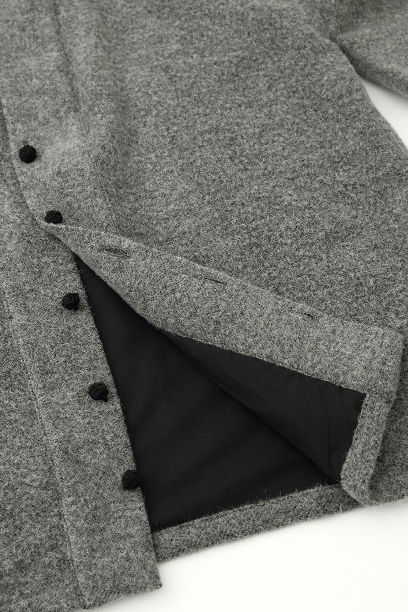 【官網限定】羊駝混紡 梳毛 伯爵外套 宮中袖 附裡襯/灰色