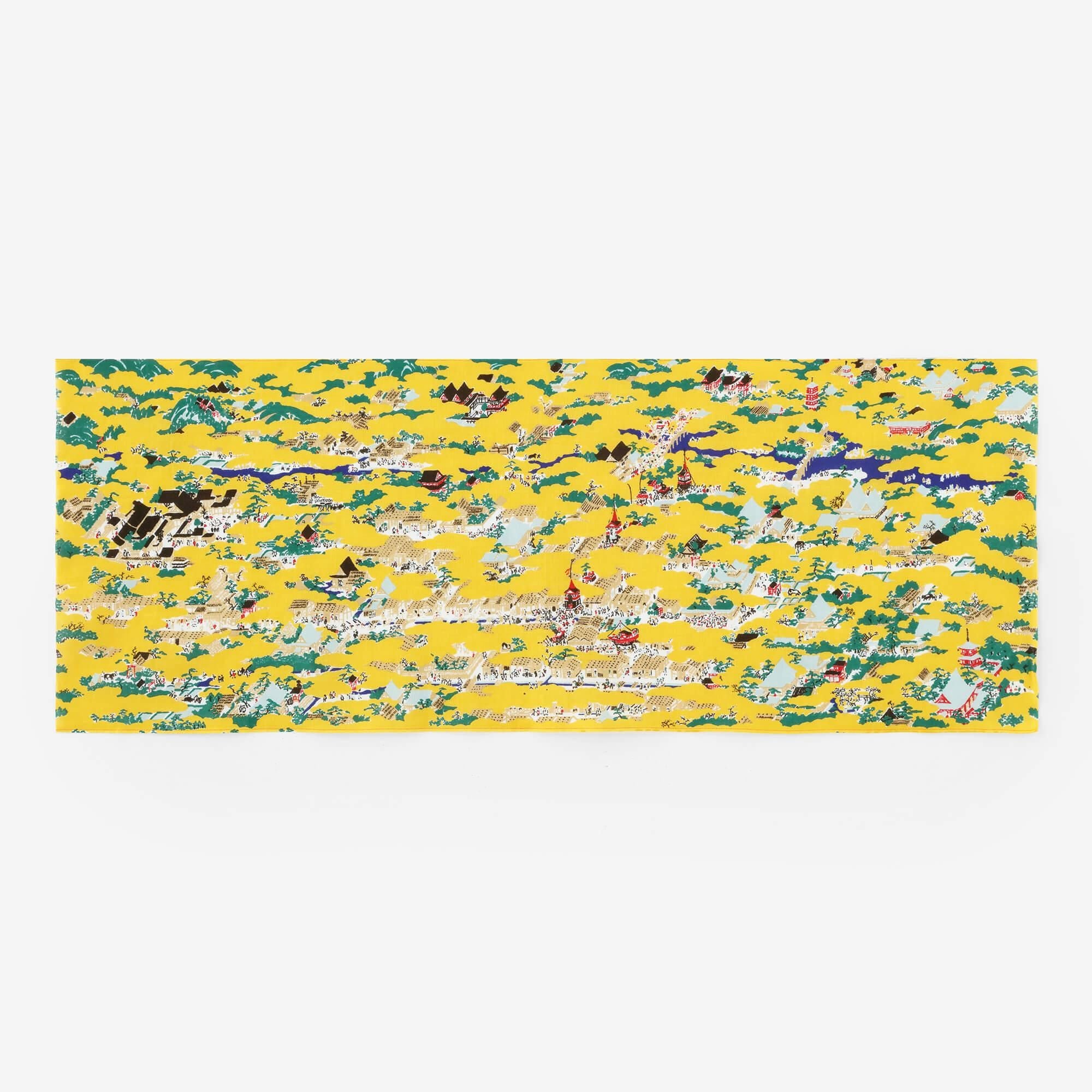 Isemomen Cotton Textile Handkerchief / Eitoku Kano - In and Around the City of Kyoto - Recreation