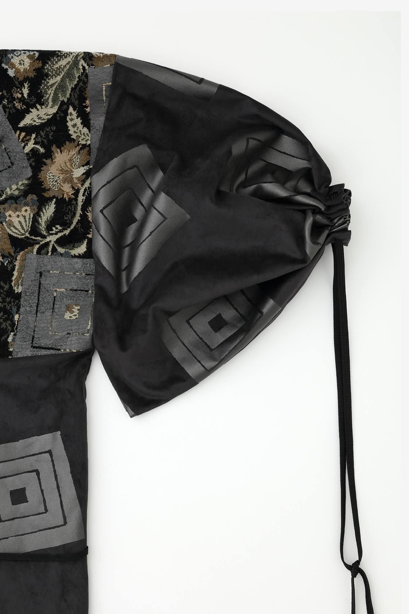 【net limited】Faux Nubuck×Gobelin Roll-up Hem Simple Kimono with Lining / One's specialty