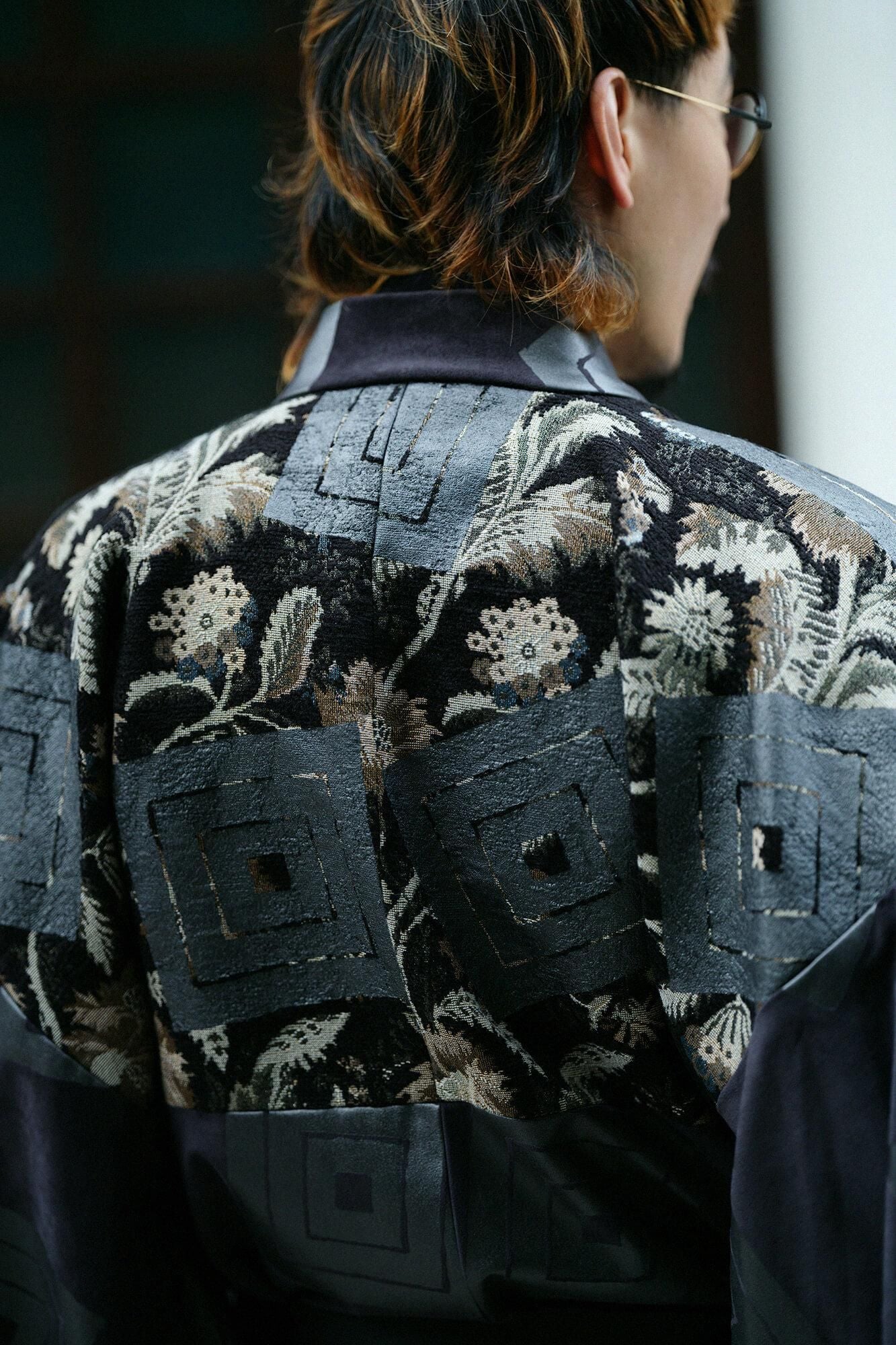 【net limited】Faux Nubuck×Gobelin Roll-up Hem Simple Kimono with Lining / One's specialty