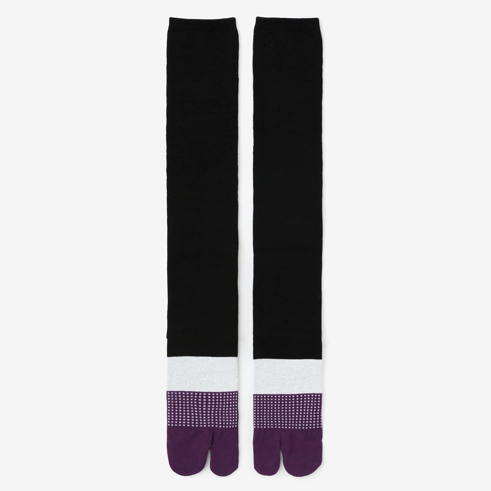 Tabi Socks(Knee High)/Rin Black×Reddish Purple