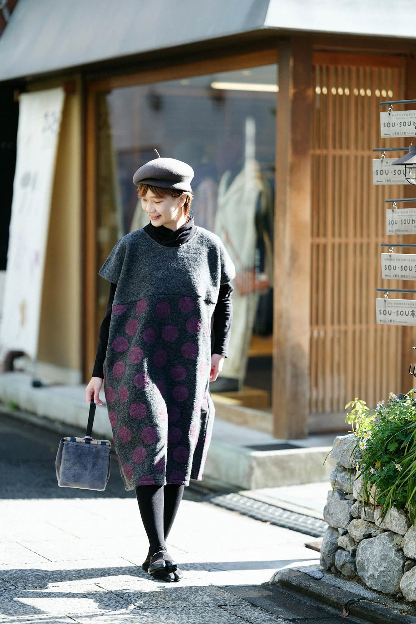 Tabi Socks(Knee High)/Rin Black×Reddish Purple