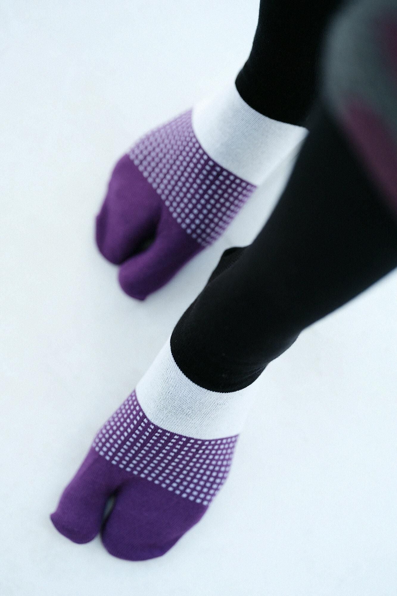 Tabi Socks(Knee High)/Rin Black×Reddish Purple