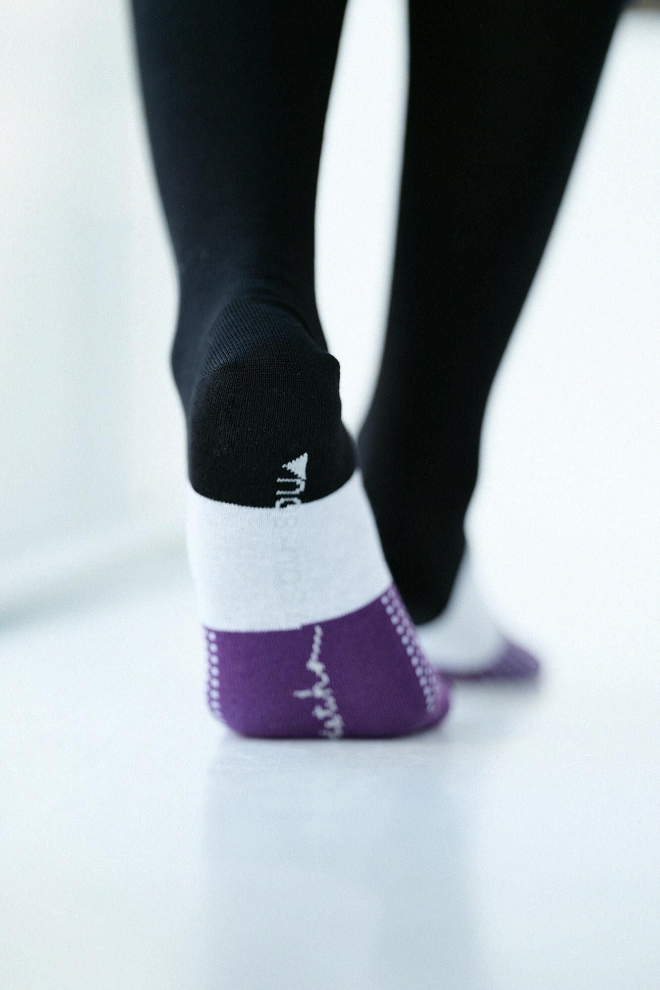 Tabi Socks(Knee High)/Rin Black×Reddish Purple