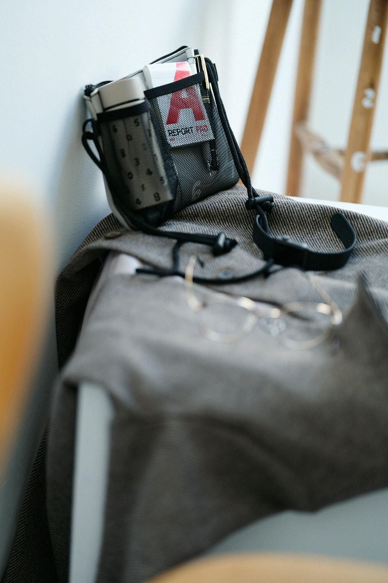 SOU・SOU×POKETLE ポケトル専用 メッシュサコッシュ/ライトグレー