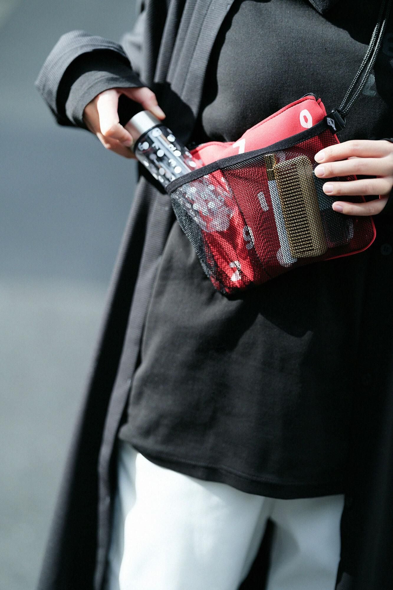 SOU・SOU×POKETLE ポケトル専用 メッシュサコッシュ/レッド