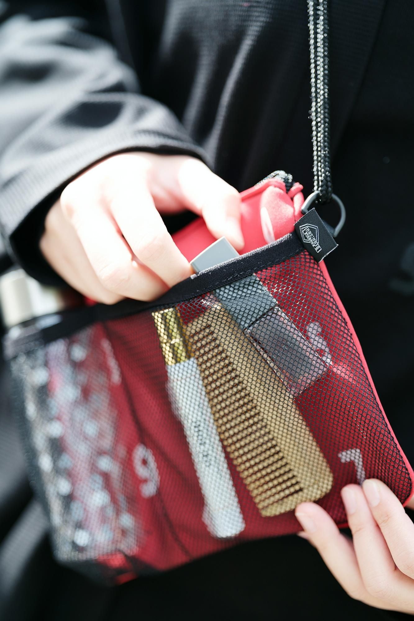 SOU・SOU×POKETLE ポケトル専用 メッシュサコッシュ/レッド