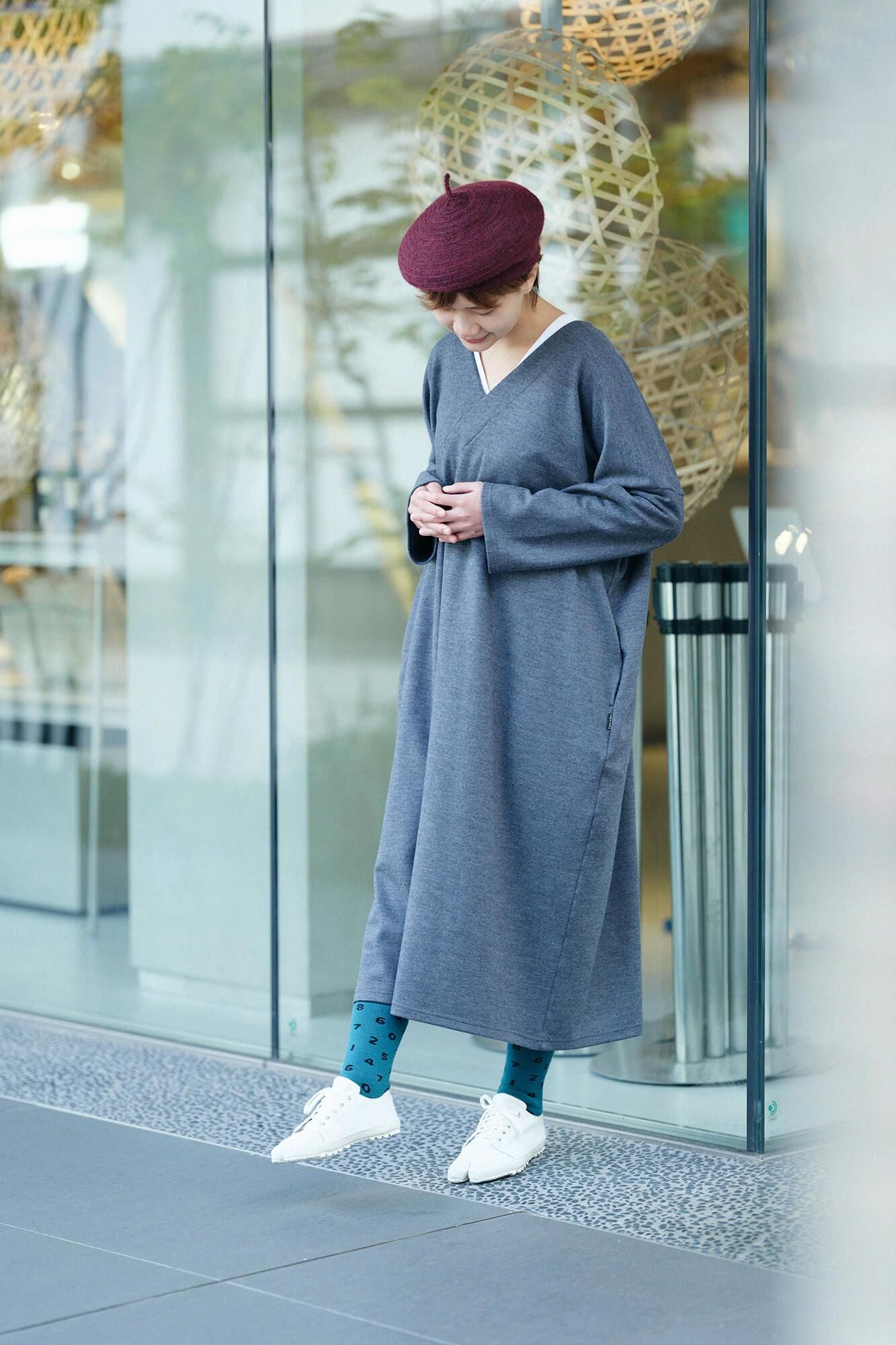 Pile Lining Tabi Socks (Mid-calf)/SO-SU-U Greyish Blue【Men・Women】