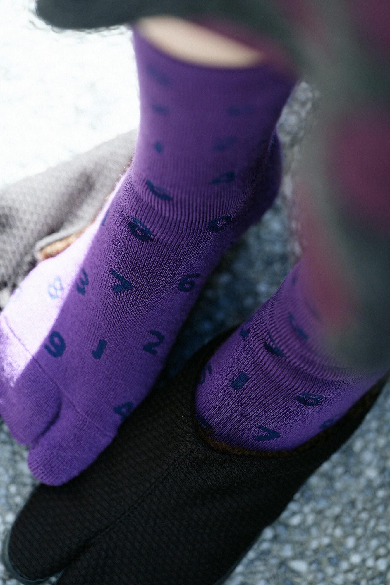 Pile Lining Tabi Socks (Mid-calf)/SO-SU-U Bluish Purple【Men・Women】