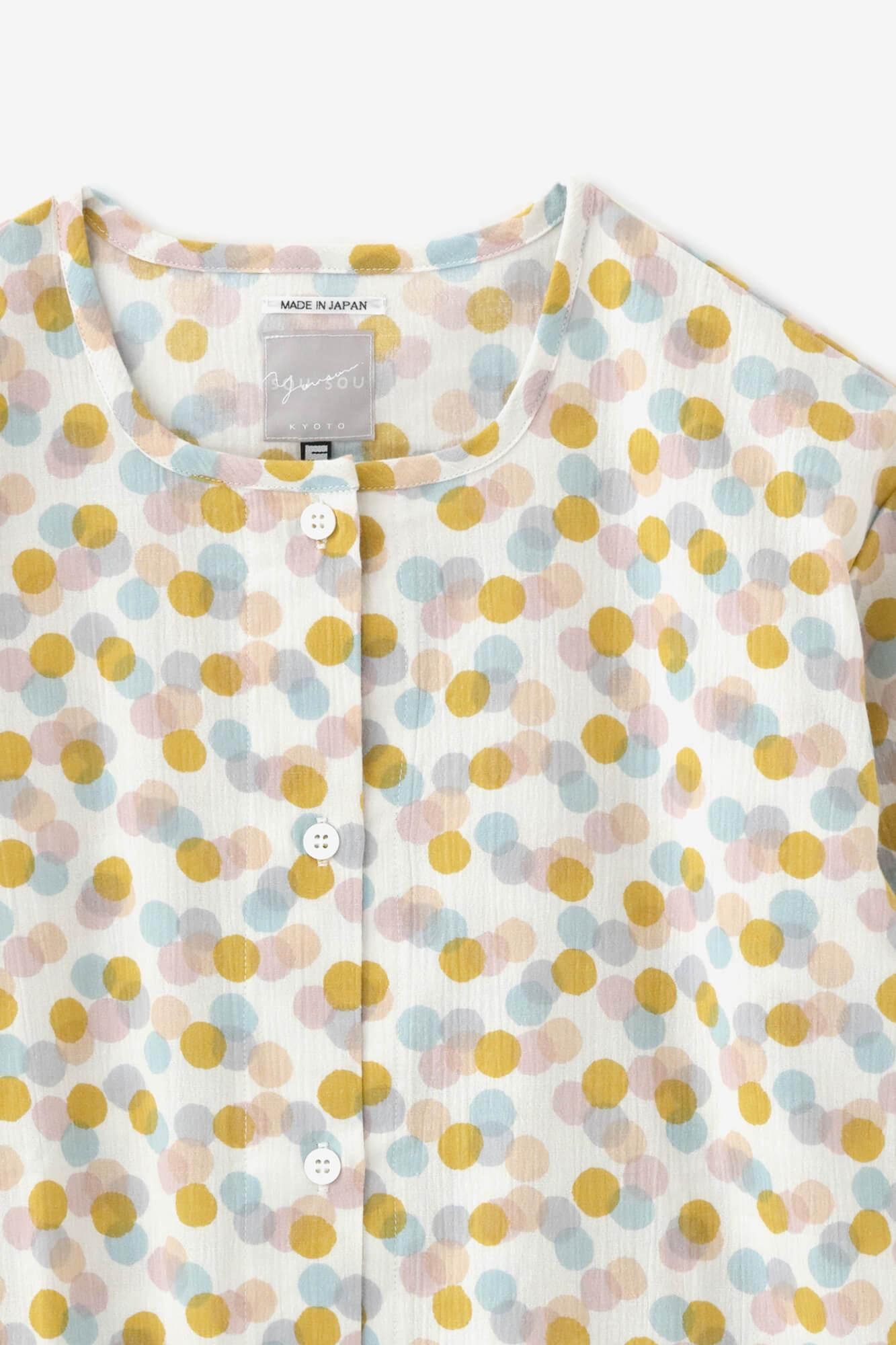 【网络限定】高島縮棉 20/20 女裝 圆领 圖案紋樣居家服/玻璃珠