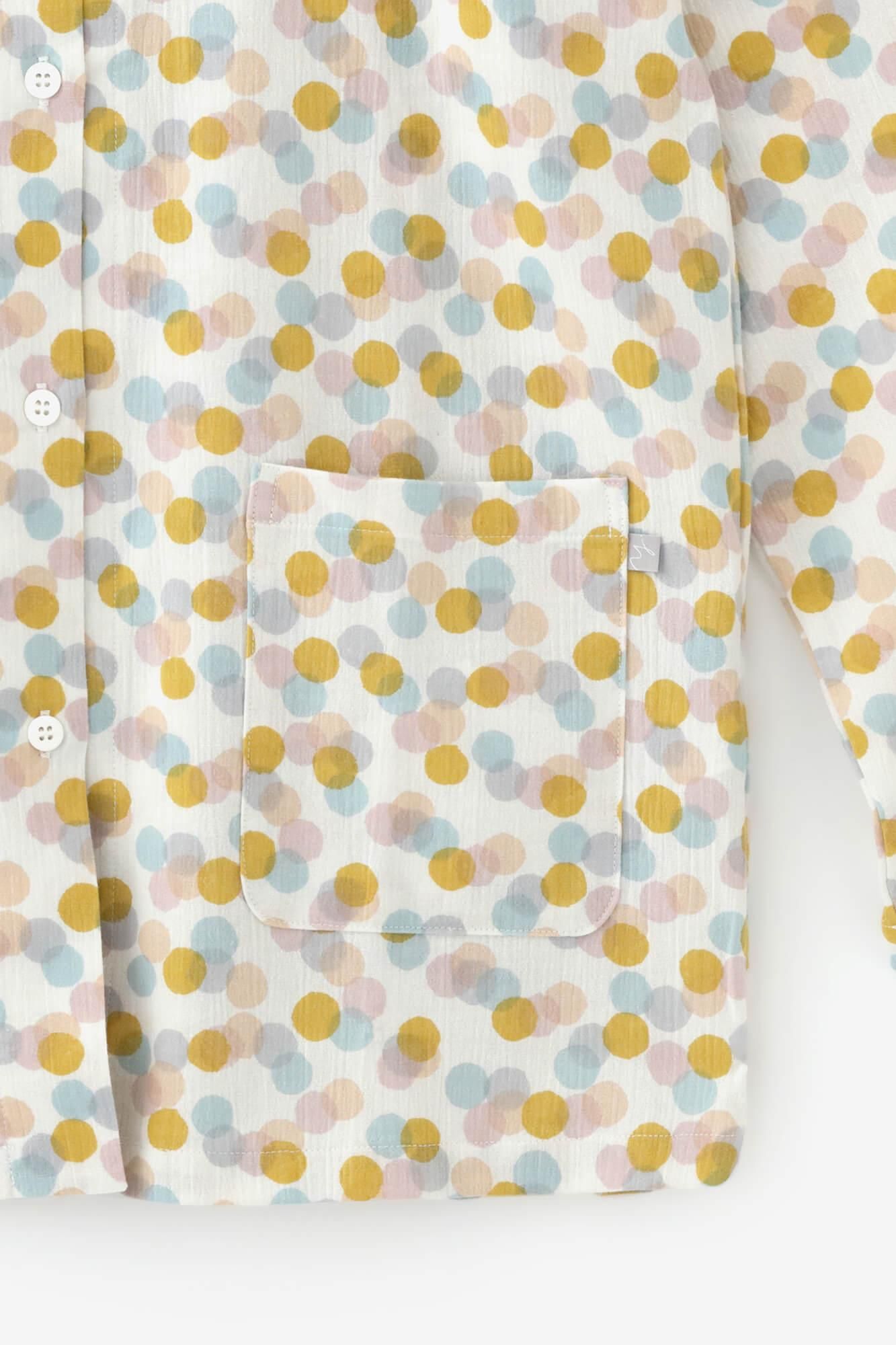 【网络限定】高島縮棉 20/20 女裝 圆领 圖案紋樣居家服/玻璃珠