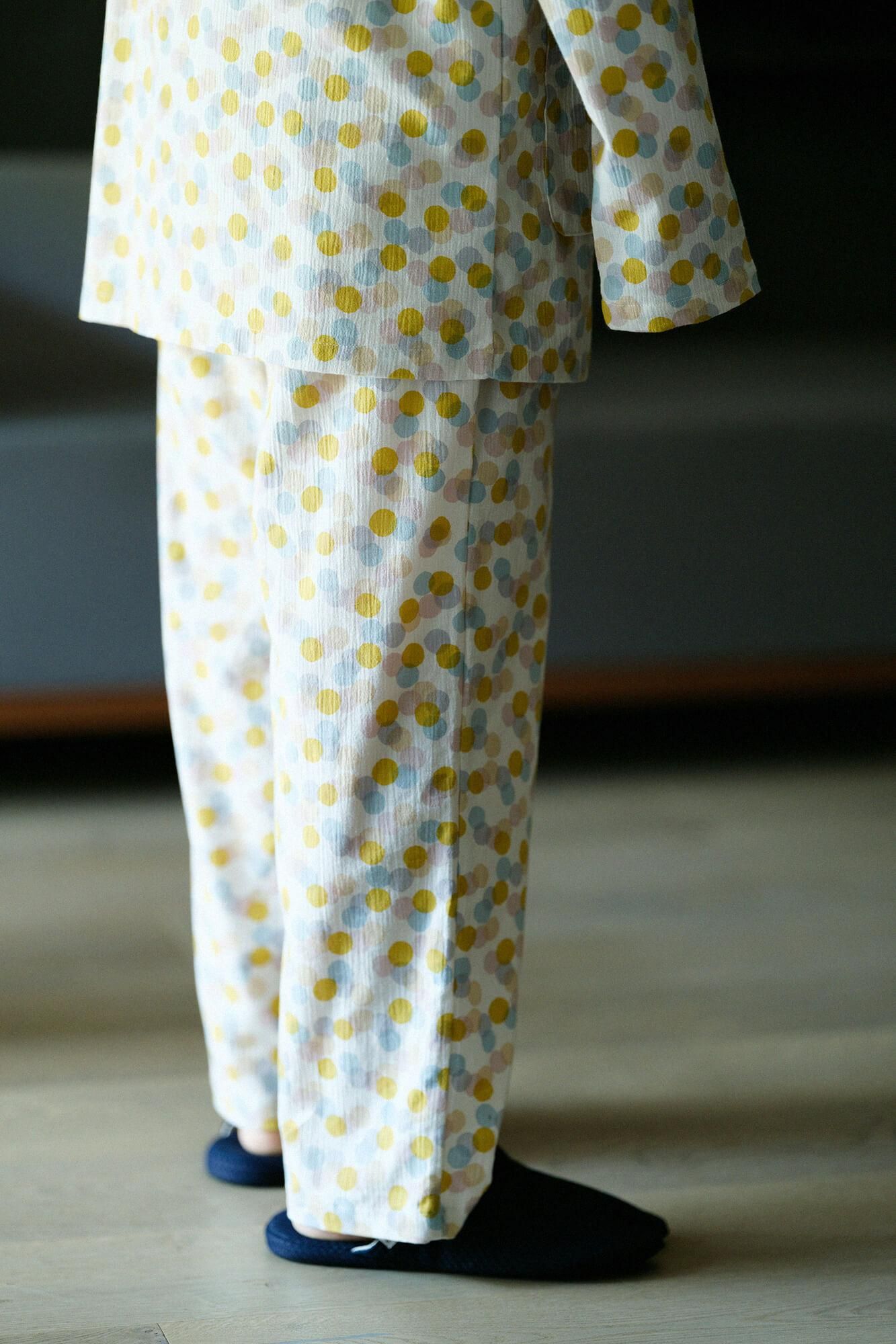 【网络限定】高島縮棉 20/20 女裝 圆领 圖案紋樣居家服/玻璃珠