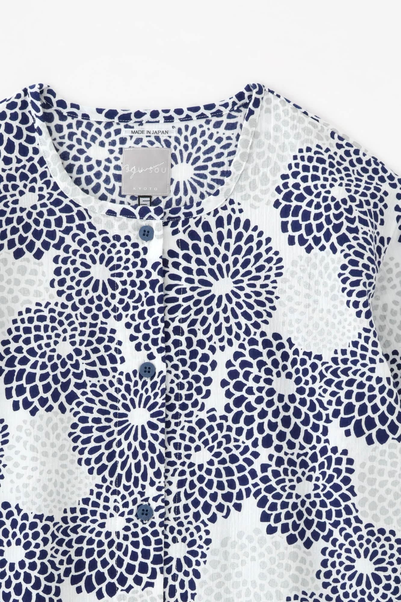 【网络限定】高島縮棉 20/20 女裝 圆领 圖案紋樣居家服/全菊 清風