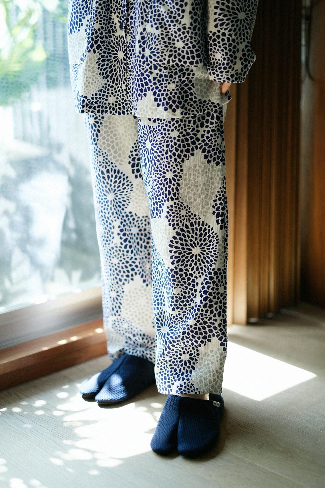 【网络限定】高島縮棉 20/20 女裝 圆领 圖案紋樣居家服/全菊 清風