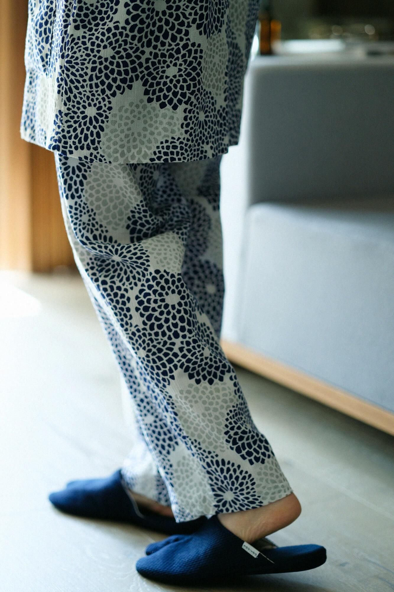 【网络限定】高島縮棉 20/20 女裝 圆领 圖案紋樣居家服/全菊 清風