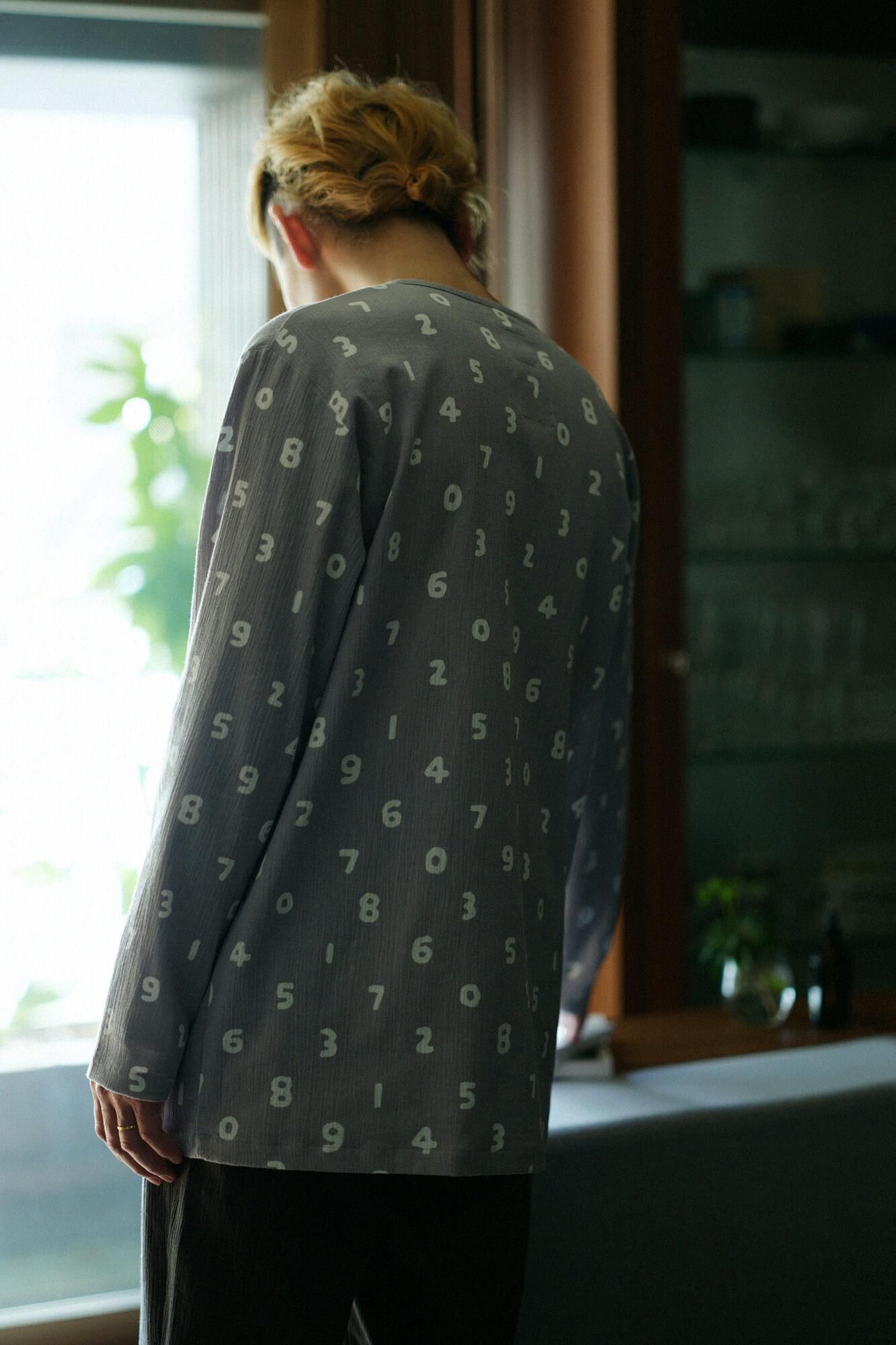 高島縮棉 20/20 圖案紋樣居家服/SO-SU-U十數 淺灰色×深灰色