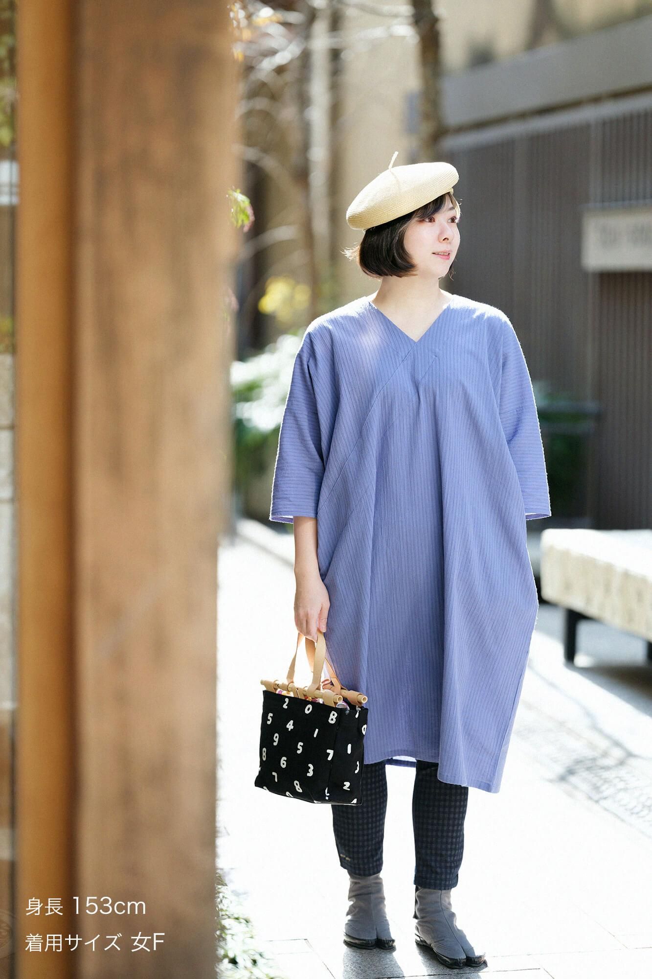 takashima chiku 40/20 akiha矩形领(Nuki Eri Chou Hokei)3/4袖/浅红色凯克天蓝色(USUBENIKAKE SORAIRO)