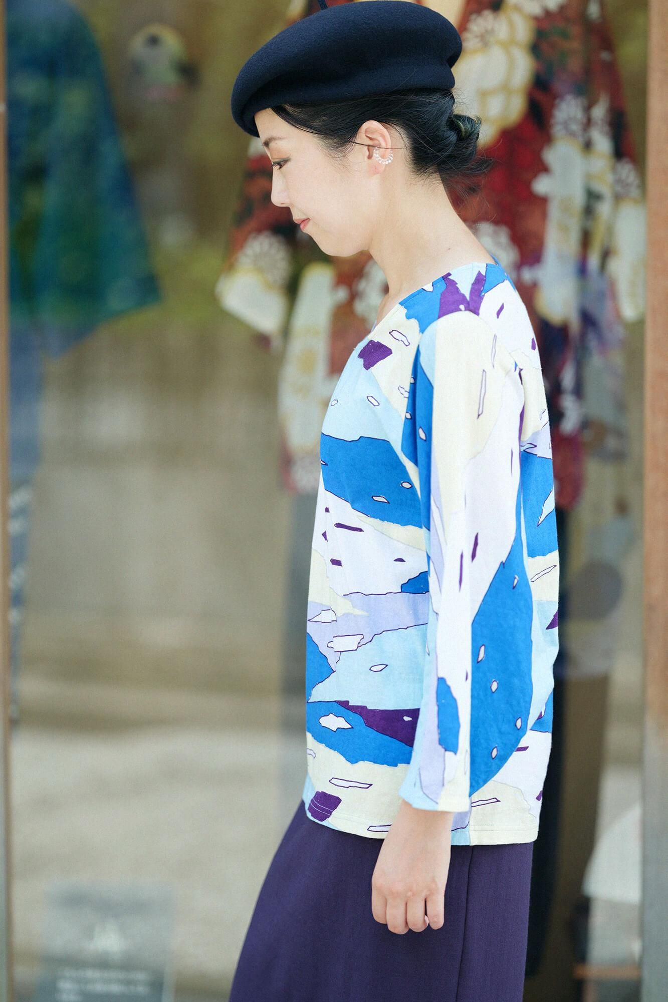 Naginata Pleated Shirt / Streams Covered with Thick Ice