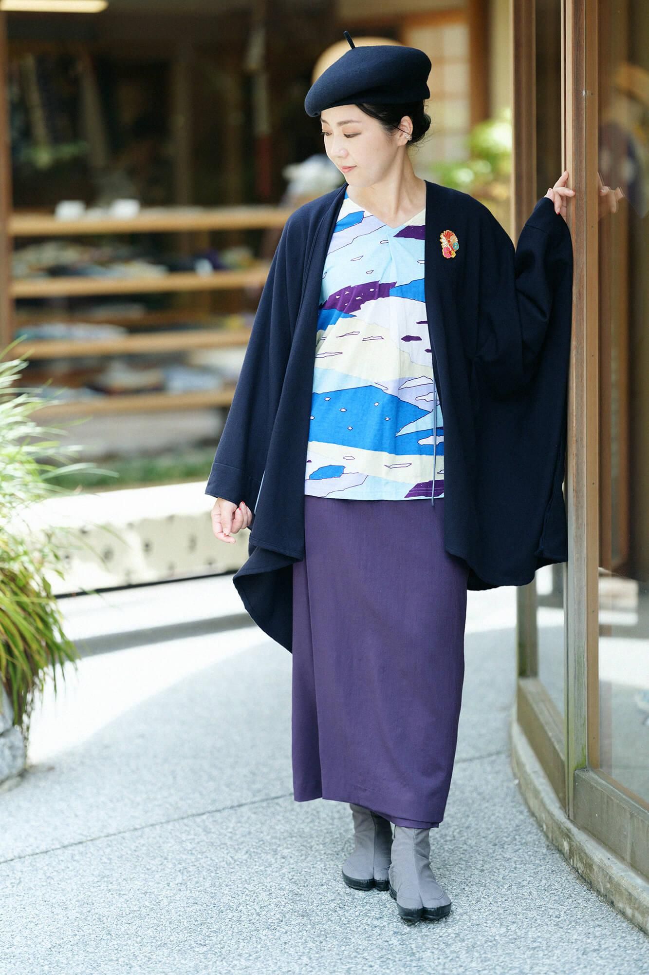 Naginata Pleated Shirt / Streams Covered with Thick Ice