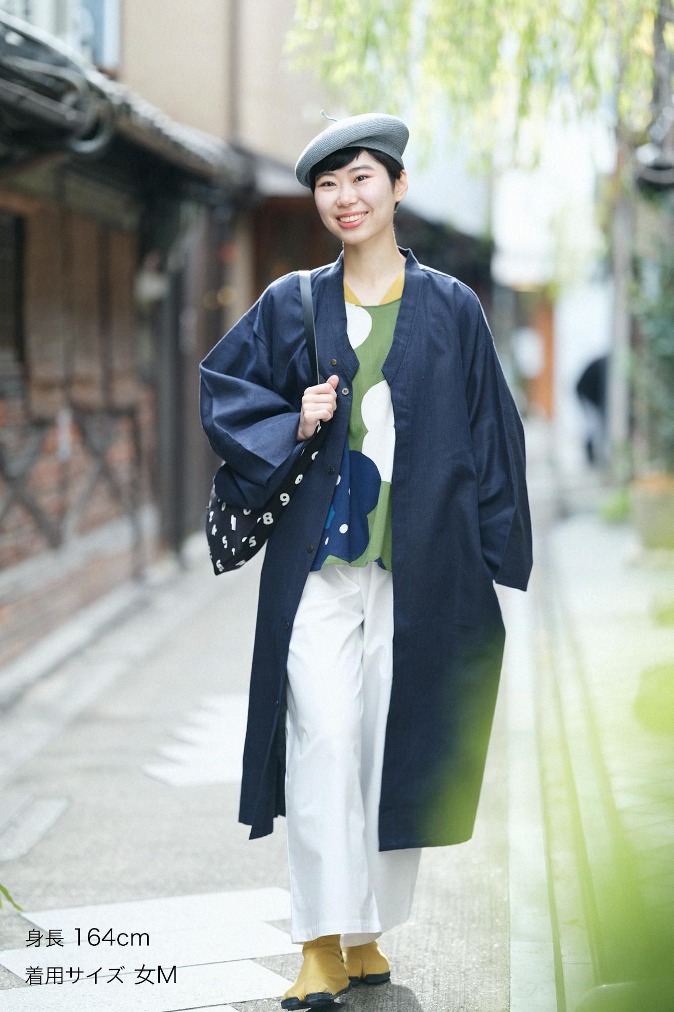 【net限定】綿麻(めんあさ) 杉綾織(すぎあやおり) 薙刀かり衣(なぎなたかりごろも) 細衿(さざれえり)/青褐(あおかち)