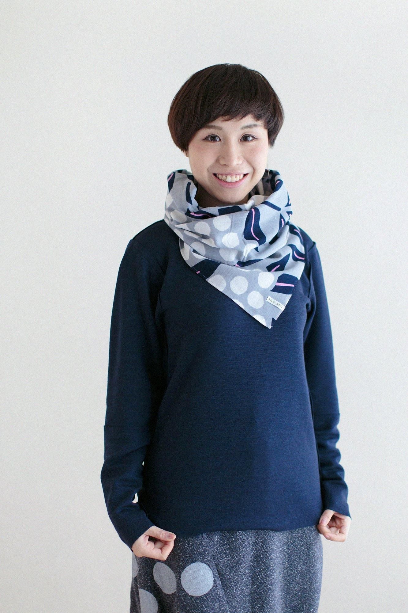 伊勢木棉圍巾/南天竹 白色2