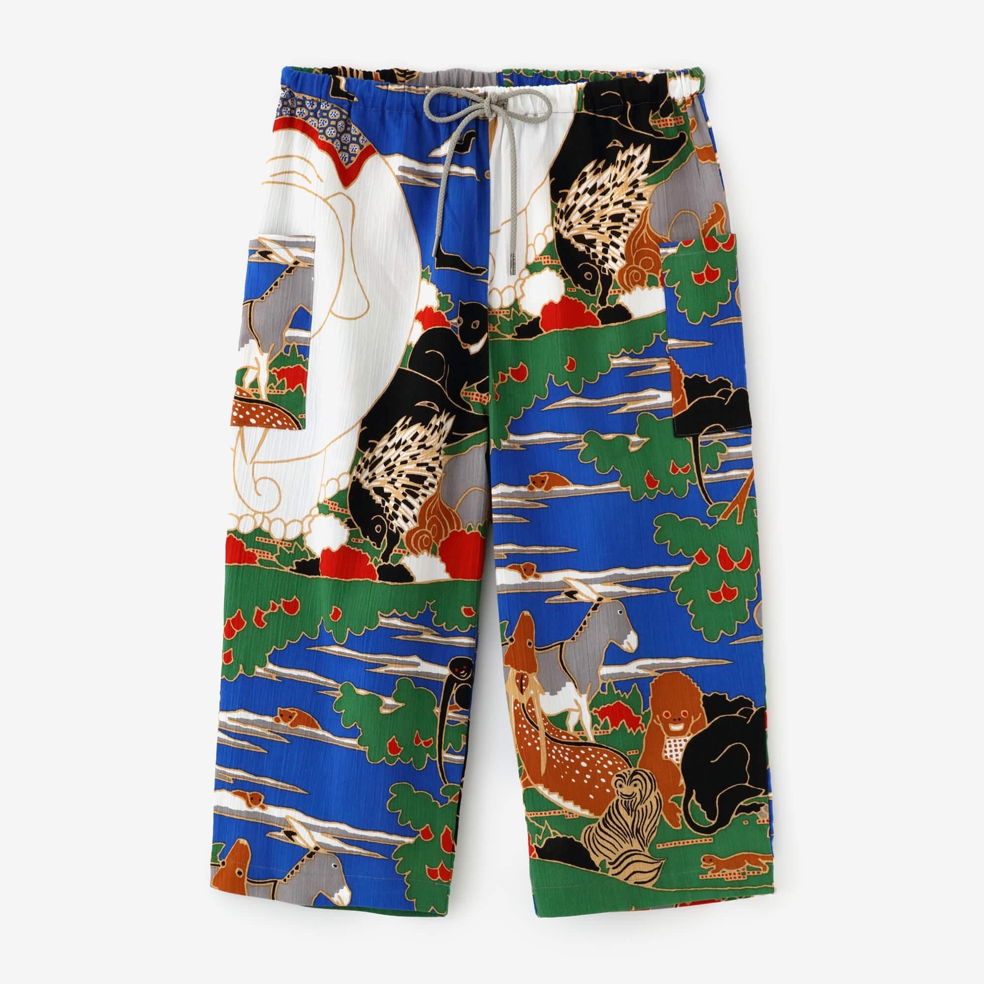 高島縮棉 20/20 細腿褲/伊藤若冲 鳥獸花木圖屏風 再現