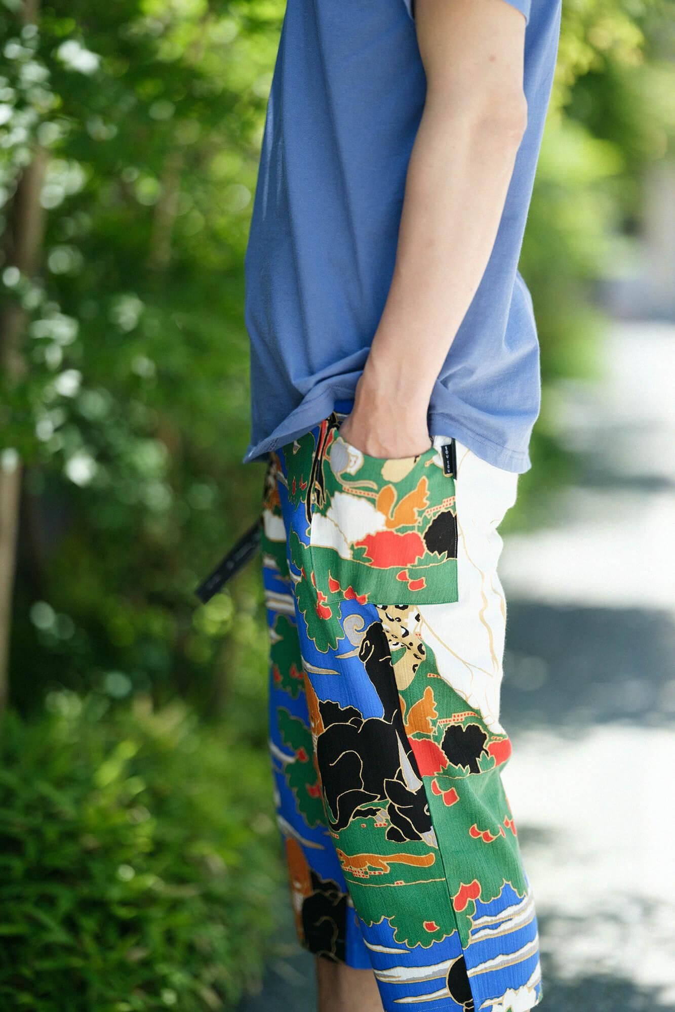 高島縮棉 20/20 細腿褲/伊藤若冲 鳥獸花木圖屏風 再現