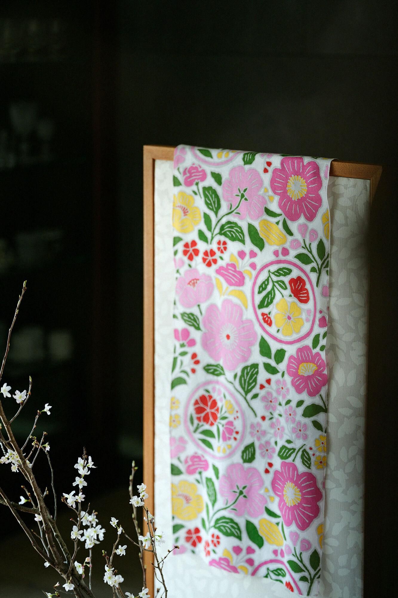 ISE Cotton Textile Tenugui / Momoyama Cherry Blossoms