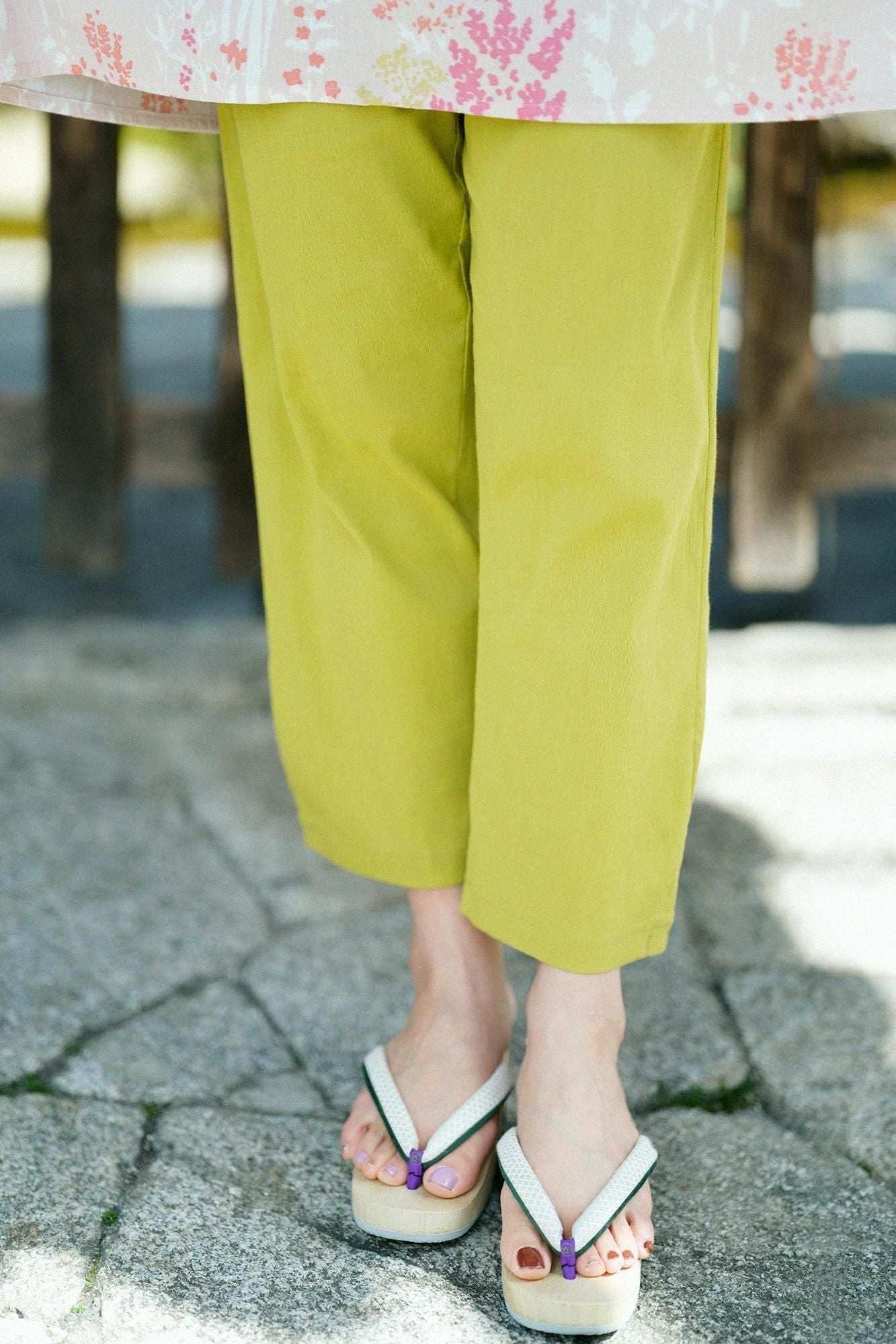 Chizimi Cotton 40/40 Skinny Pants / Willow Leaf Color