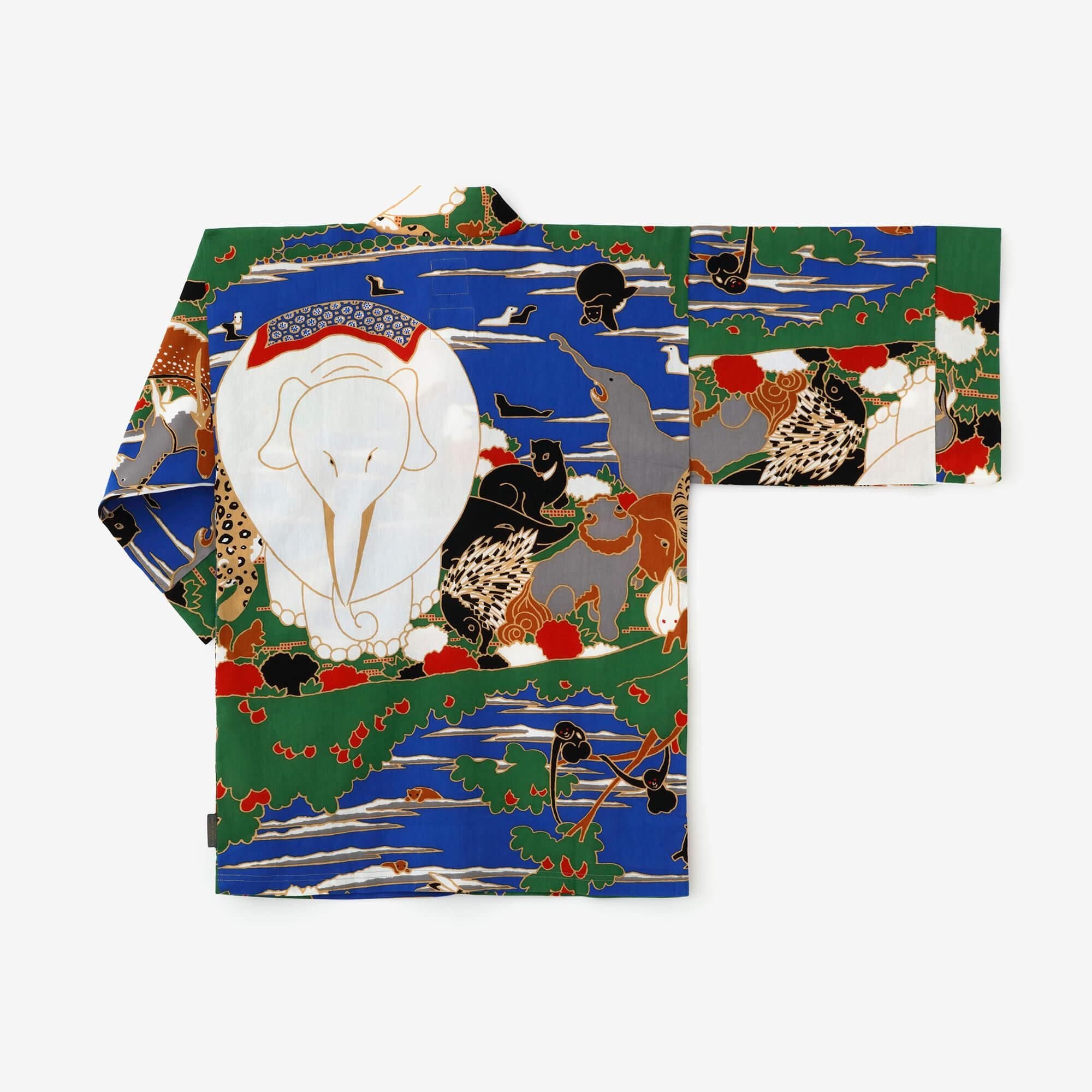 高島縮棉 40/40風靡 上衣/伊藤若冲 鳥獸花木圖屏風 再現