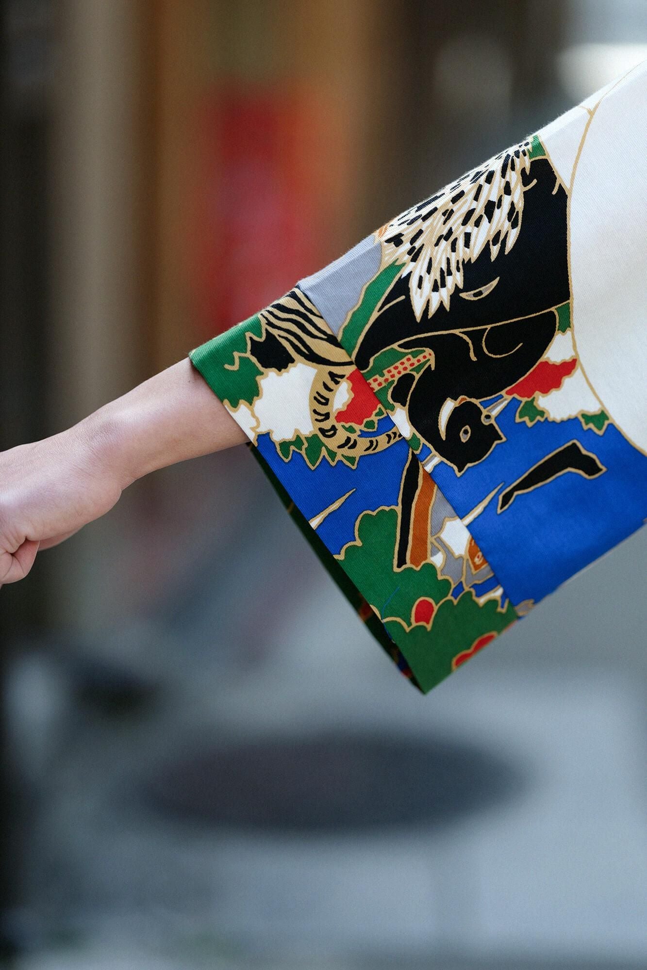 高島縮棉 40/40風靡 上衣/伊藤若冲 鳥獸花木圖屏風 再現