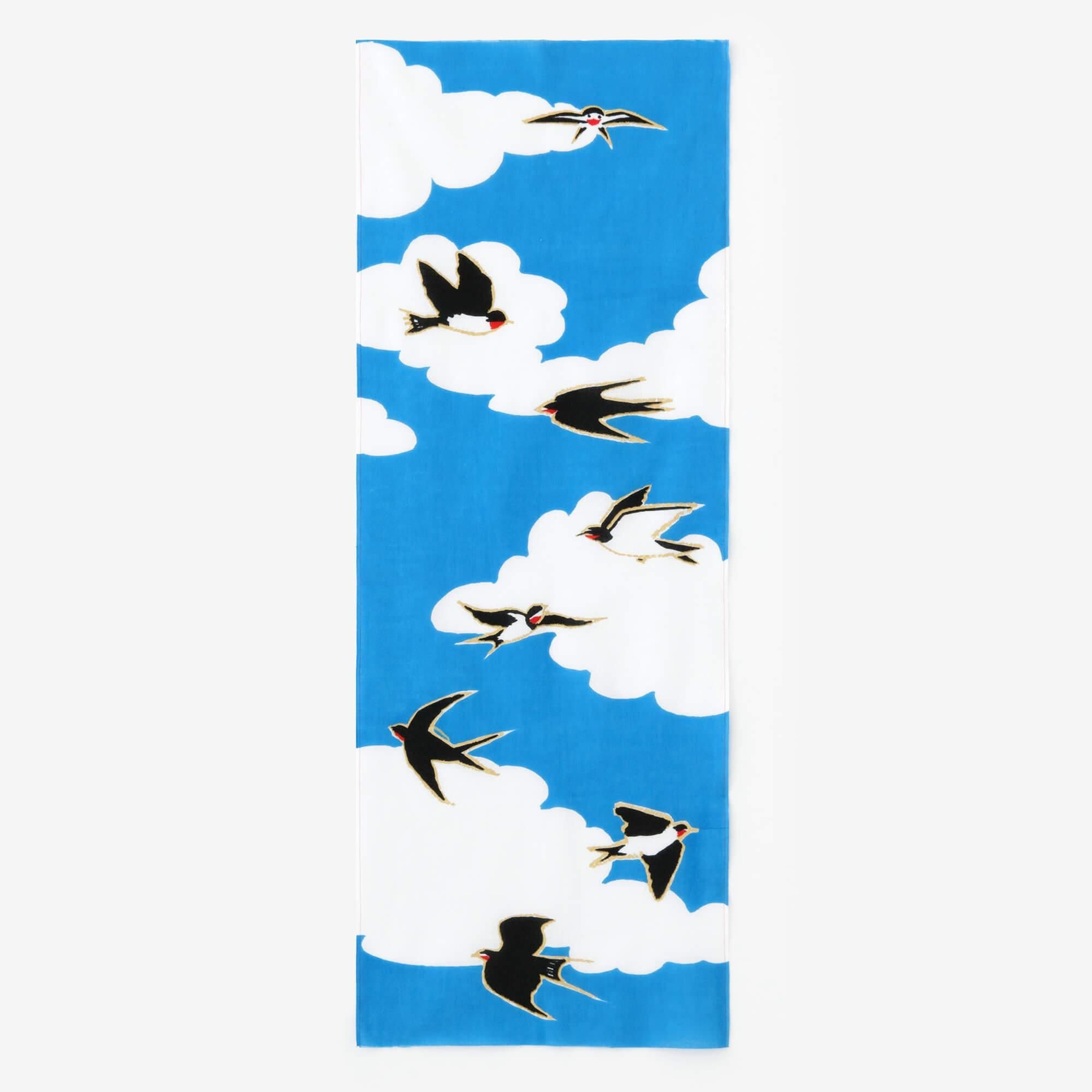 伊勢木綿 textile手ぬぐい/玄鳥至(つばめきたる)