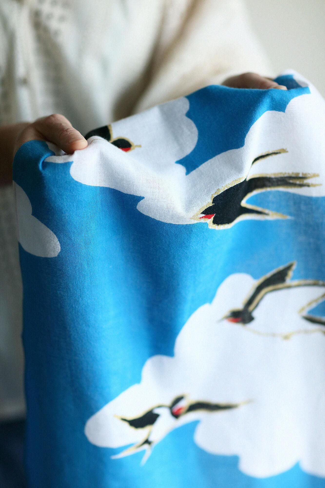 伊勢木綿 textile手ぬぐい/玄鳥至(つばめきたる)