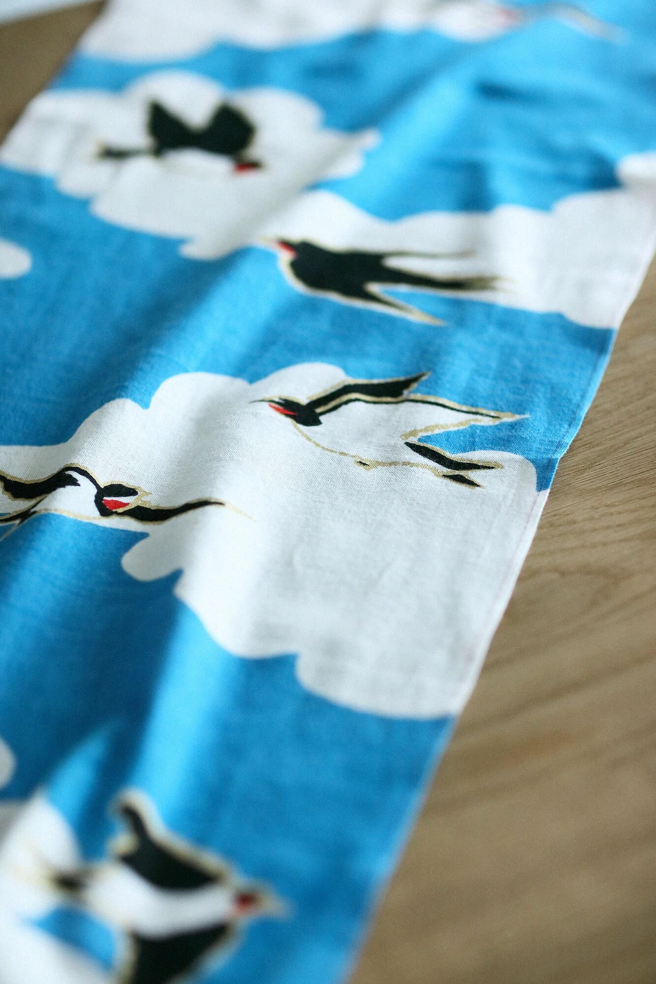 伊勢木綿 textile手ぬぐい/玄鳥至(つばめきたる)