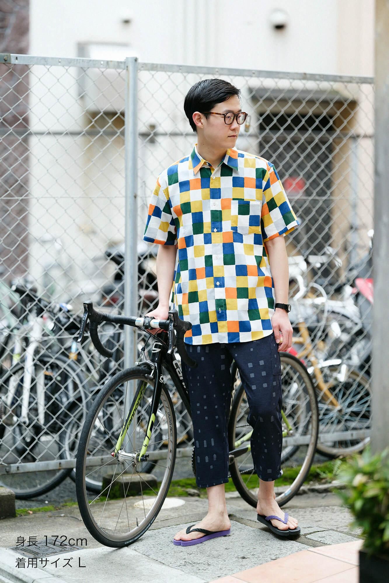 【網路限定】高島縮棉 20/20短袖襯衫/日常 朝茶事