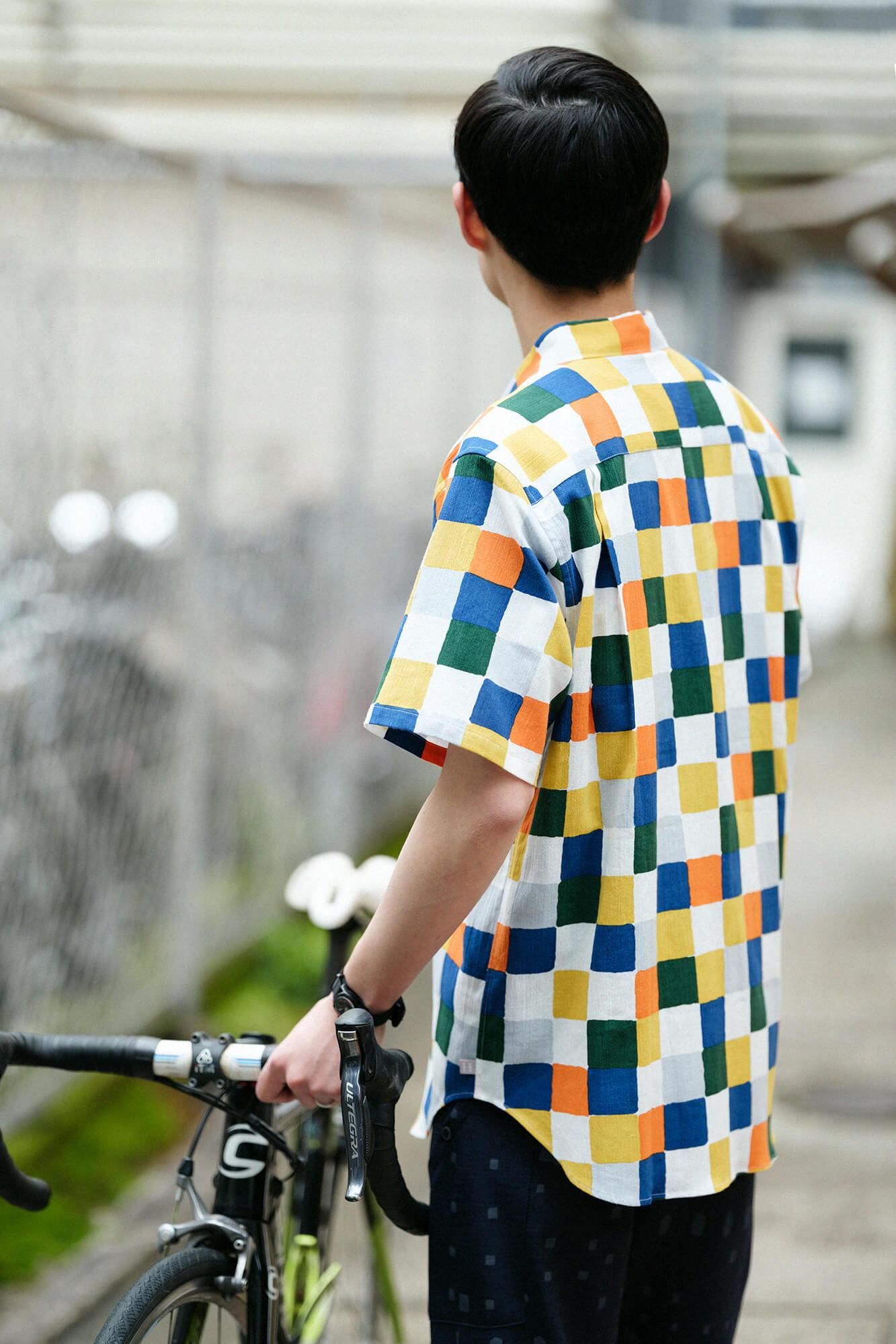 【網路限定】高島縮棉 20/20短袖襯衫/日常 朝茶事