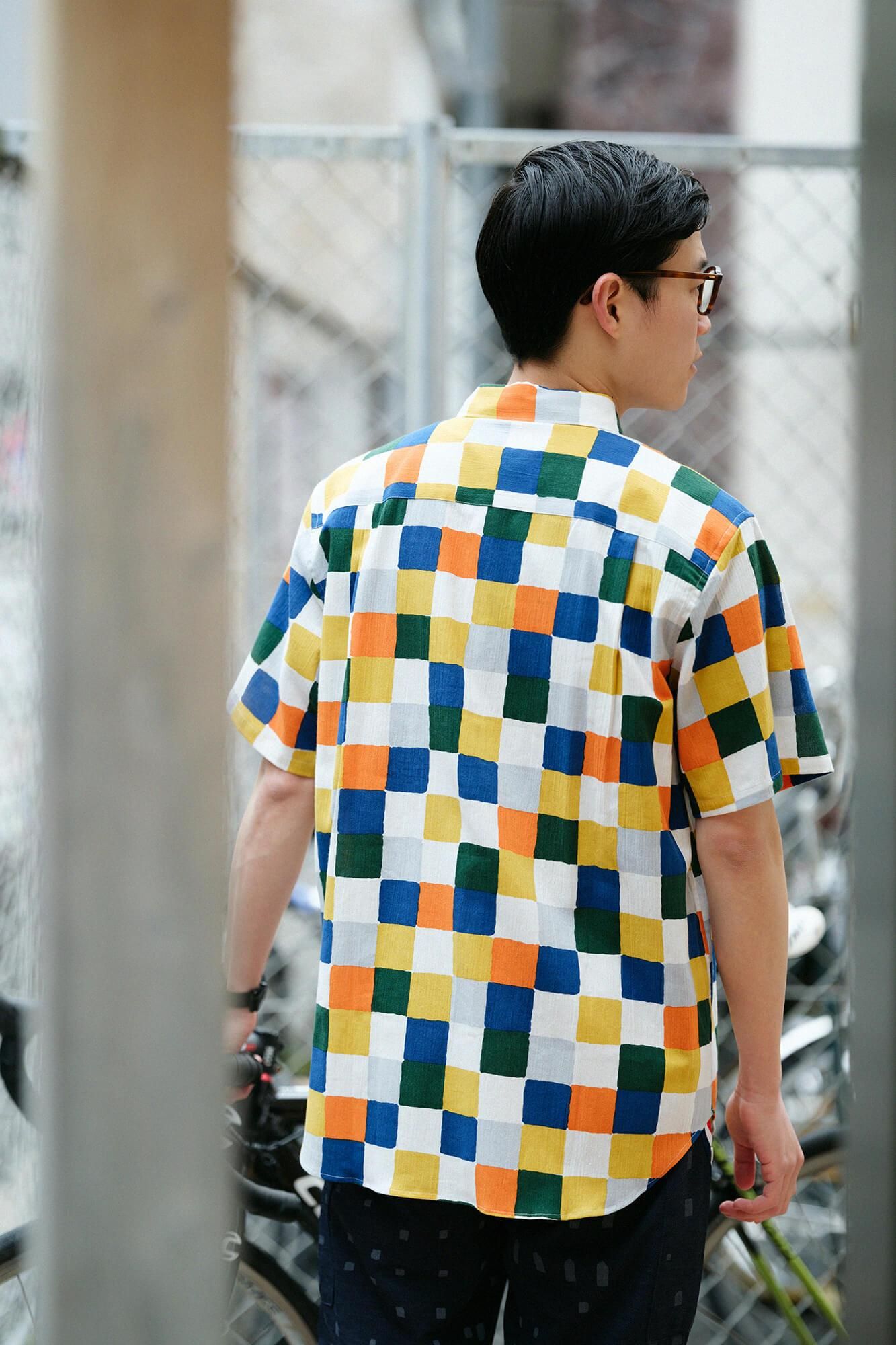 【網路限定】高島縮棉 20/20短袖襯衫/日常 朝茶事