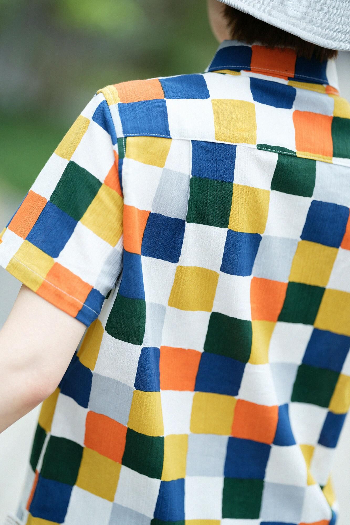 【網路限定】高島縮棉 20/20短袖襯衫/日常 朝茶事