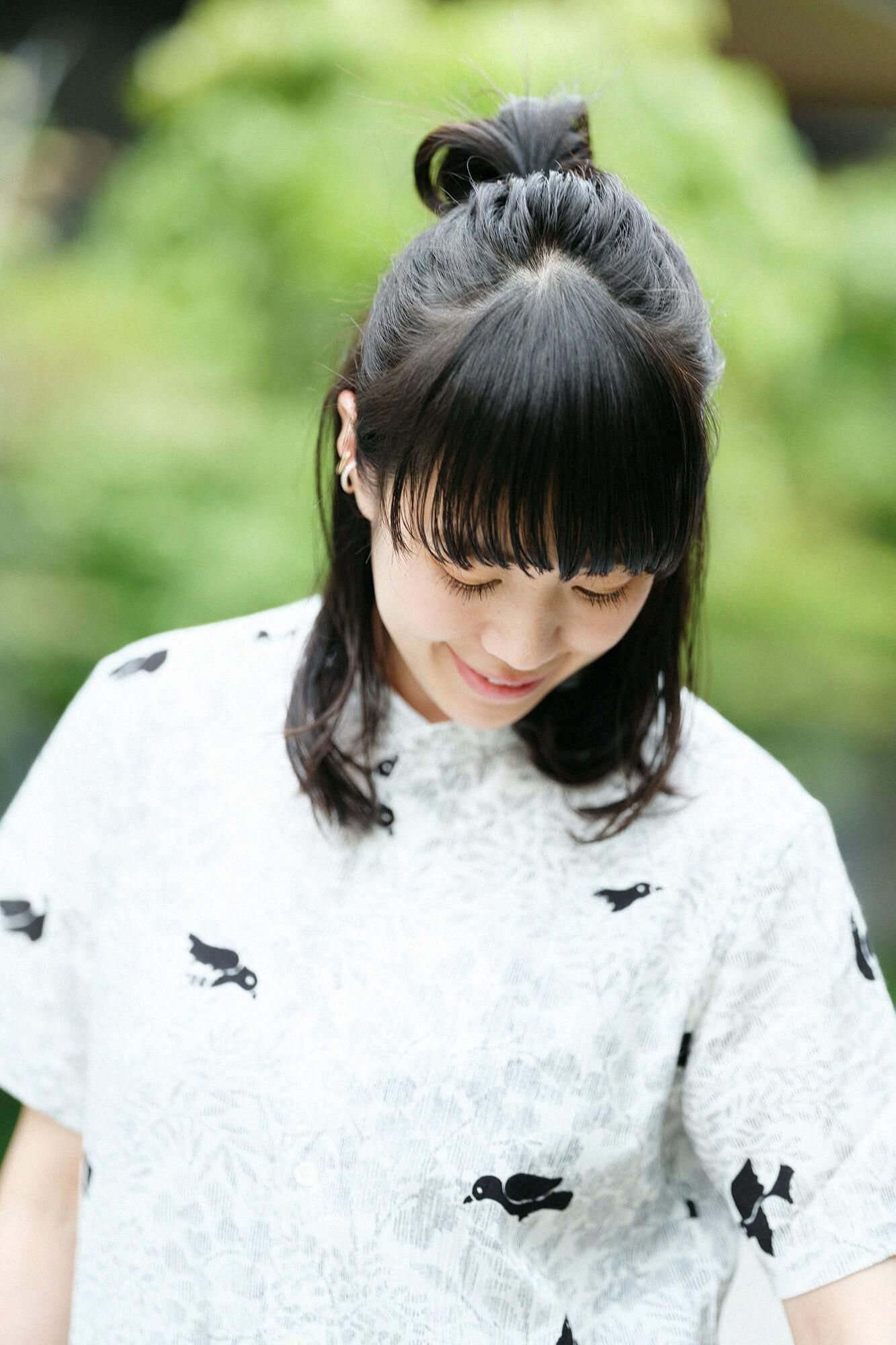 高島縮棉 20/20 立領 短袖 襯衫SP /鳥聲