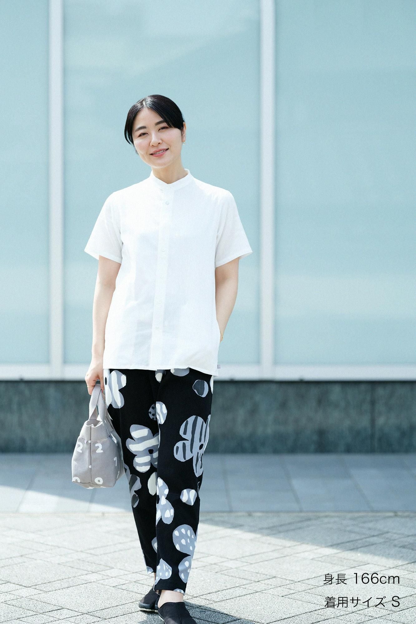 Chizimi Cotton 20/20 Stand Collar Short Sleeve Shirt SP / White